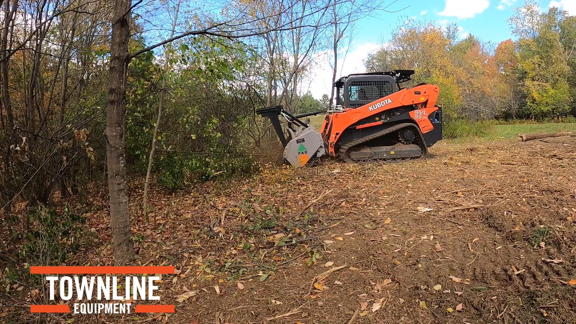Land Clearing with Kubota SVL95 and FAE Mulcher